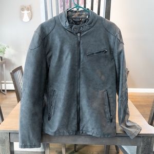 Guess Faux Suede Black Moto Jacket Large